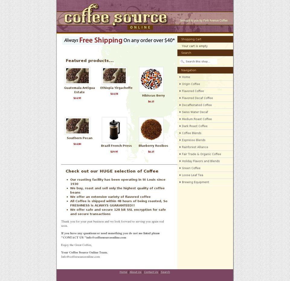 gourmet-coffee.net shopify website screenshot