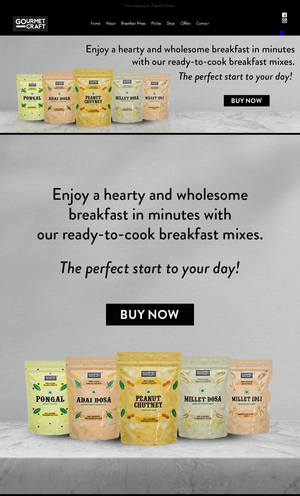 gourmetcraftfoods.com shopify website screenshot