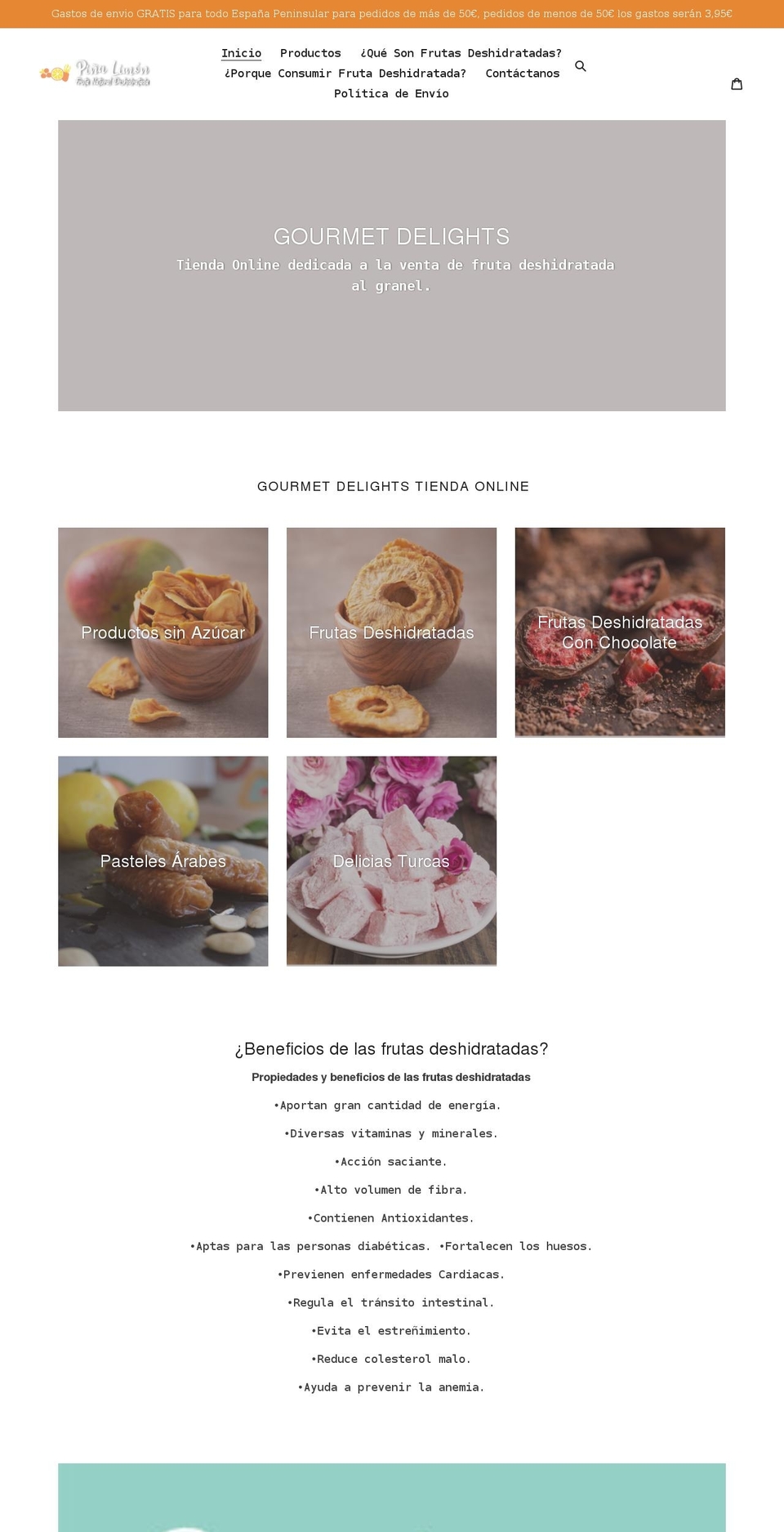 gourmetdelights.es shopify website screenshot