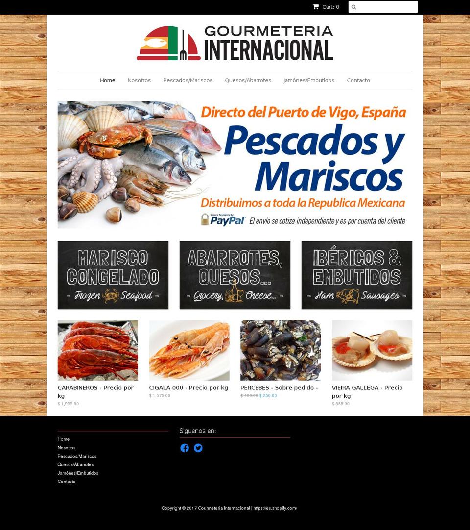 gourmeteria-internacional.com shopify website screenshot
