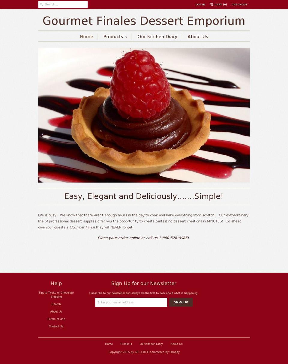 gourmetfinales.com shopify website screenshot