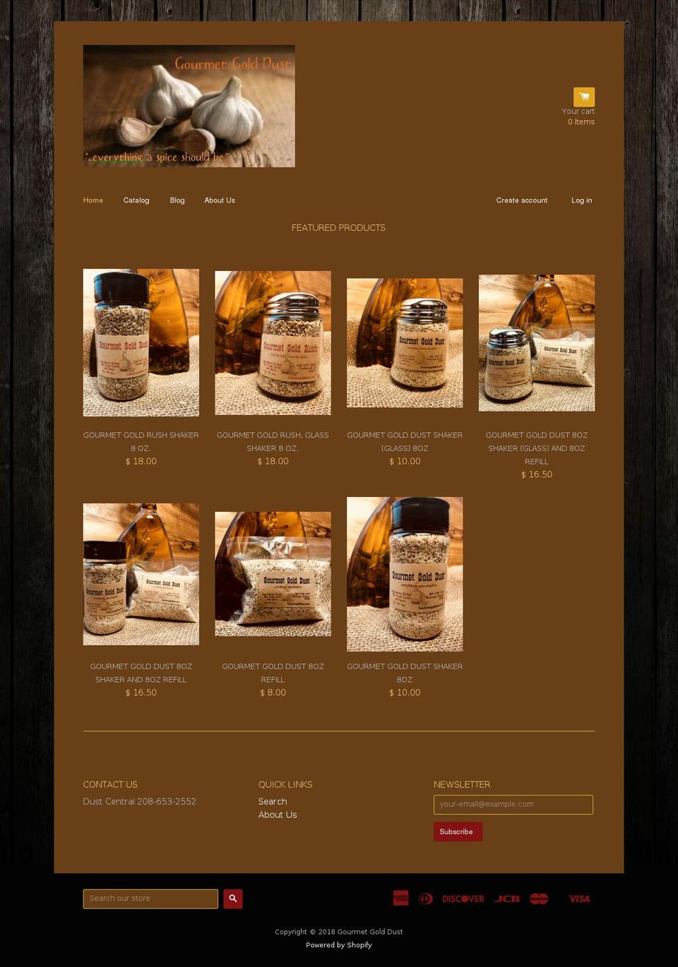 gourmetgolddust.com shopify website screenshot