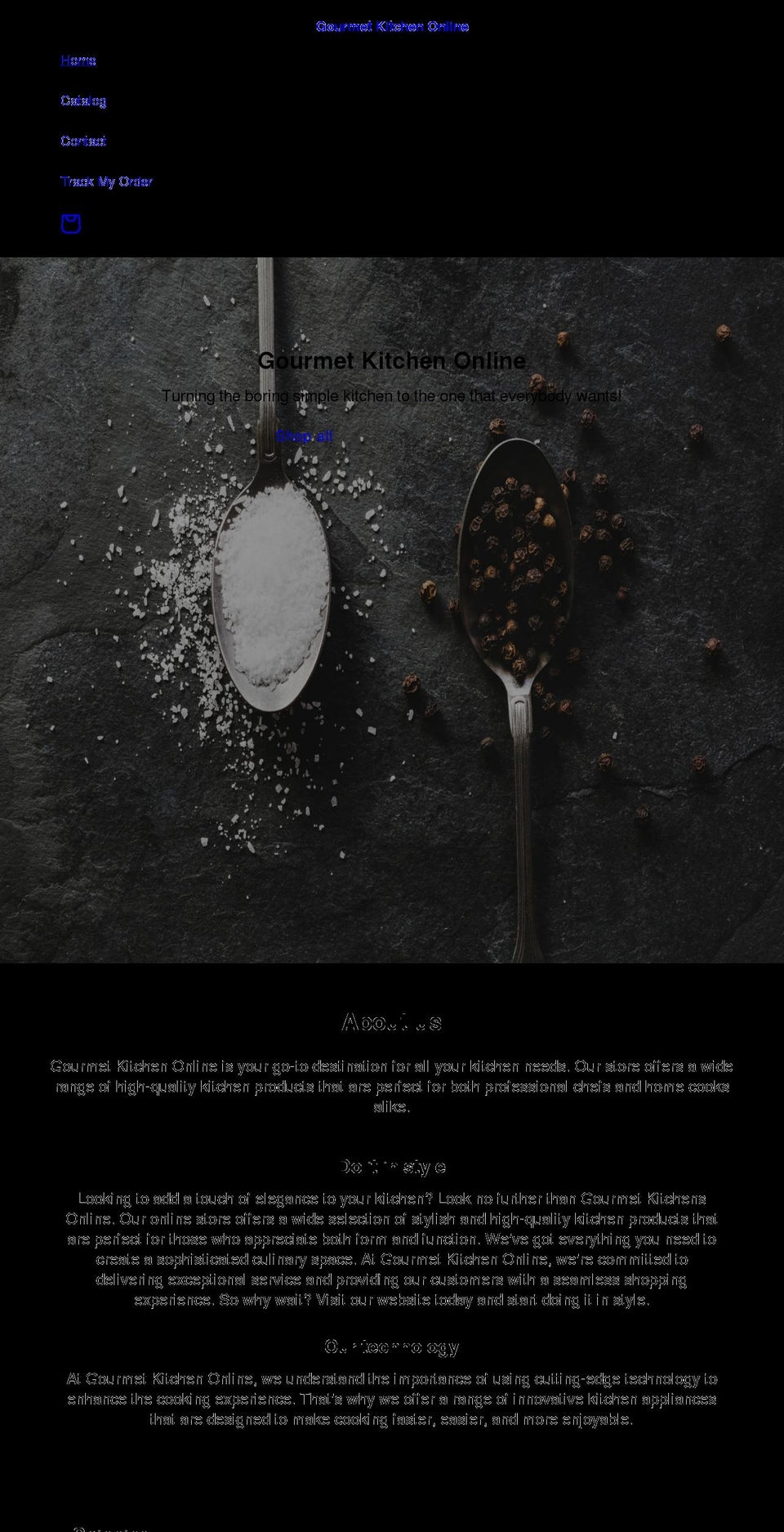 gourmetkitchenonline.com shopify website screenshot