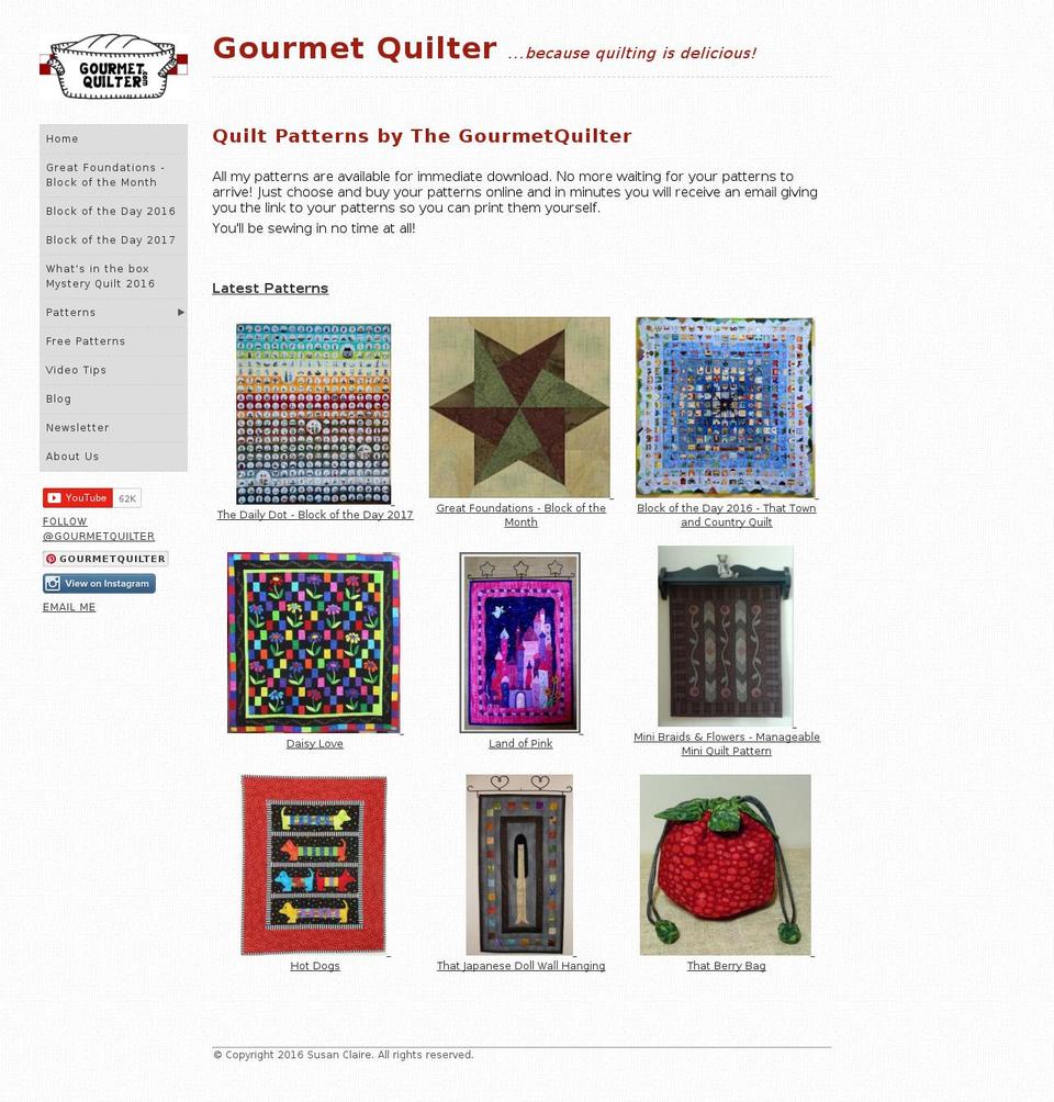 gourmetquilter.com shopify website screenshot