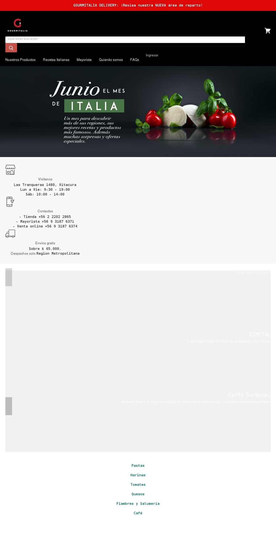 gourmitalia.cl shopify website screenshot