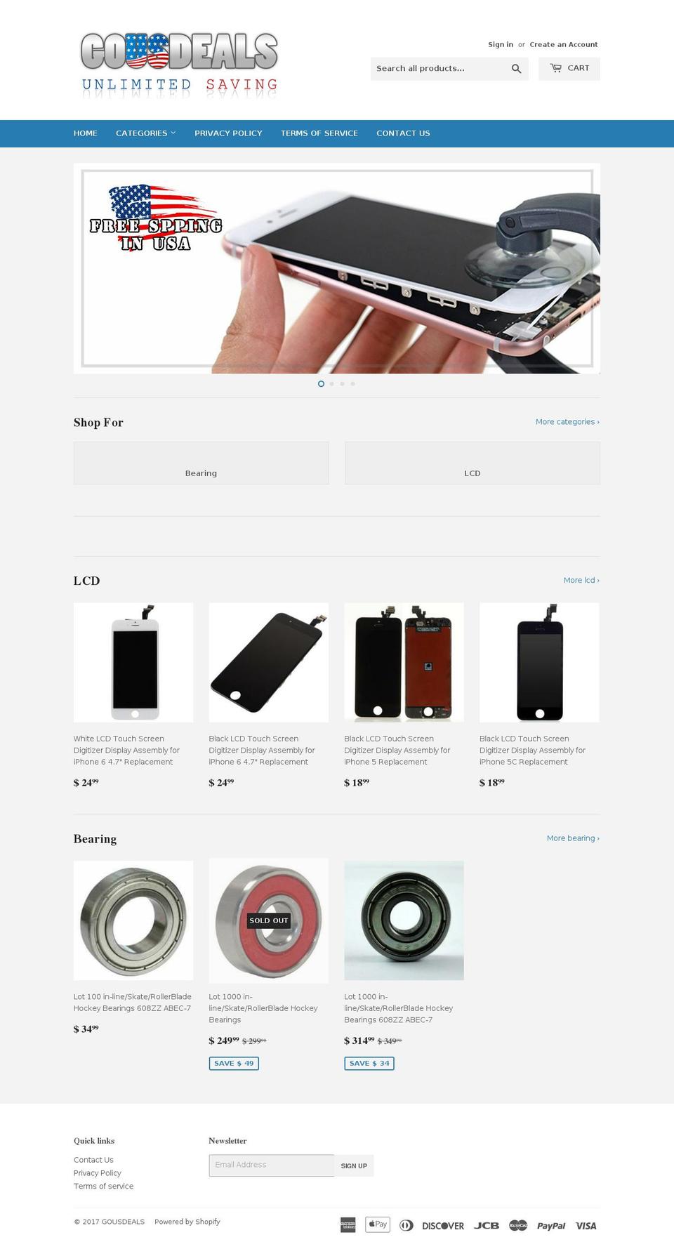 gousdeals.net shopify website screenshot