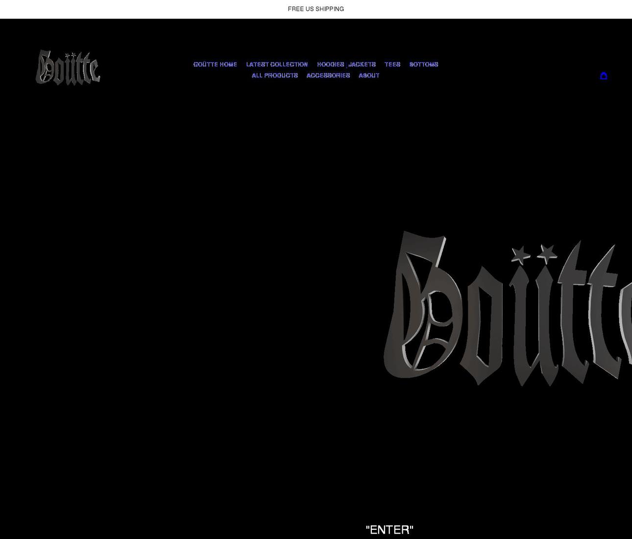 goutteclothing.com shopify website screenshot