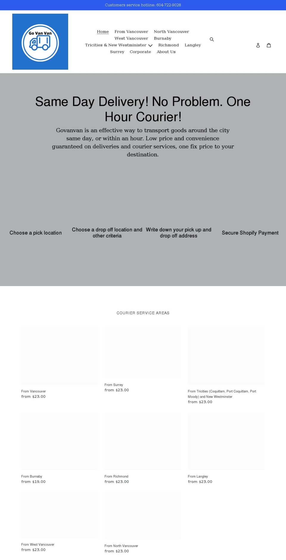 govanvan.com shopify website screenshot