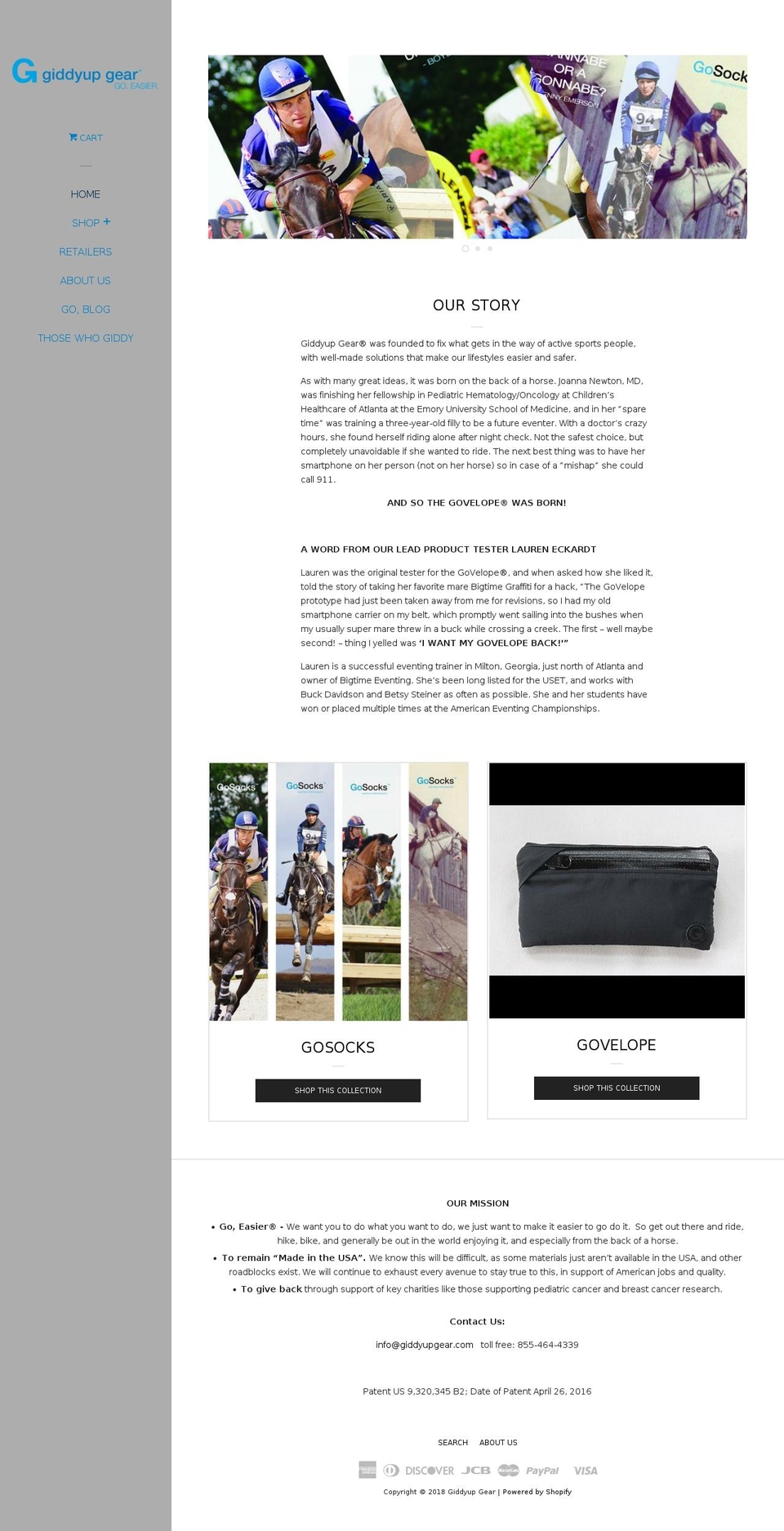 Giddyup Gear Shopify theme site example govelope.com