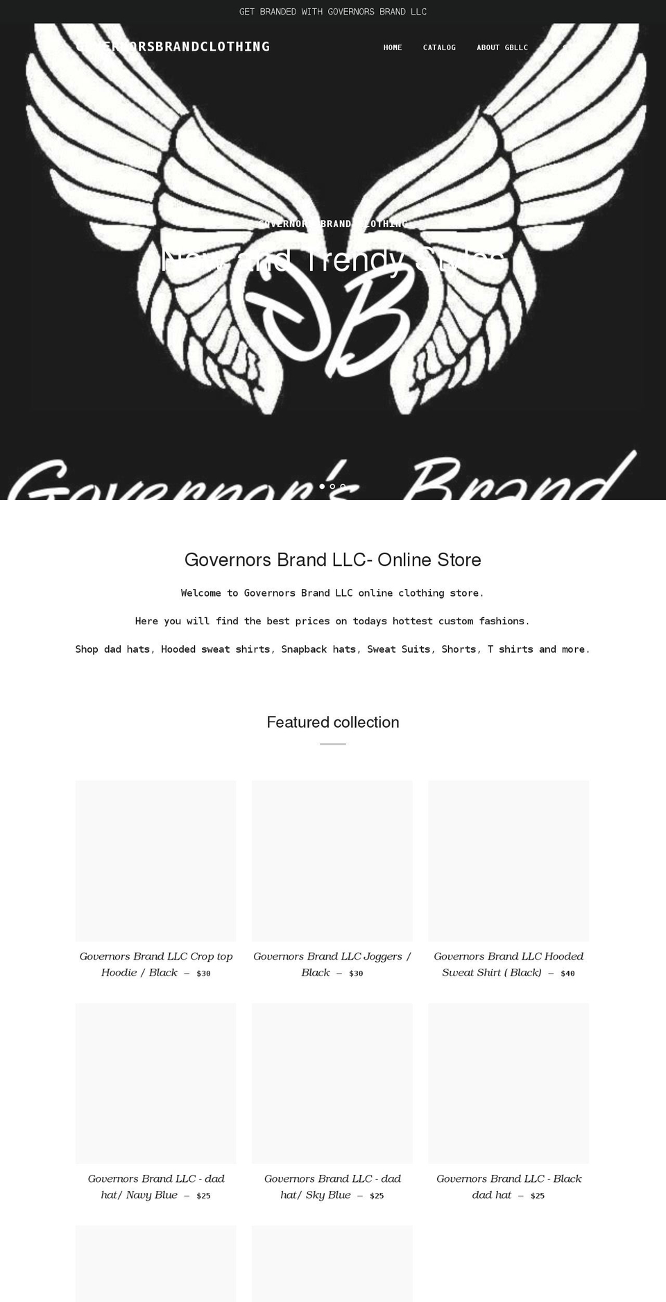 governorsbrandllc.com shopify website screenshot