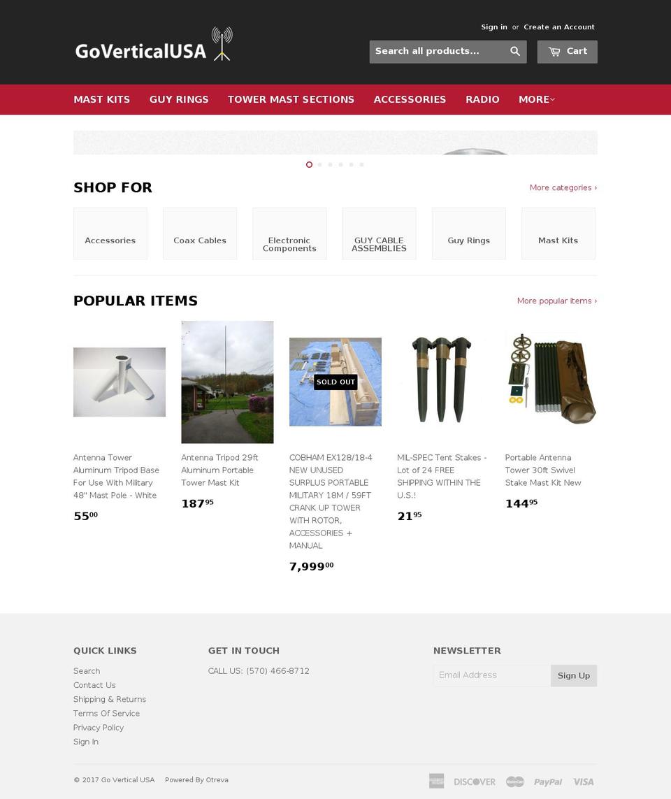 goverticalusa.com shopify website screenshot