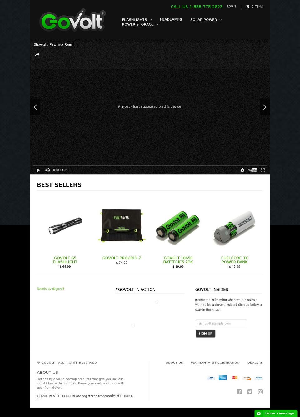 limitless Shopify theme site example govolt.com