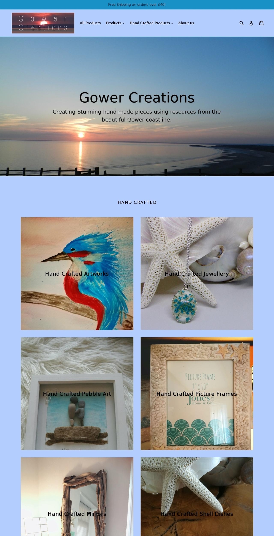 gowercreations.com — Shopify storefront screenshot