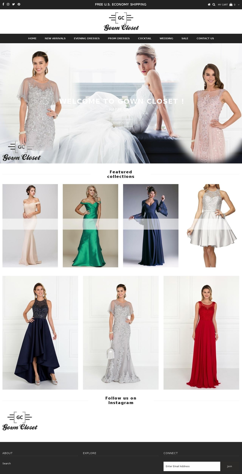 gowncloset.com — Shopify storefront screenshot