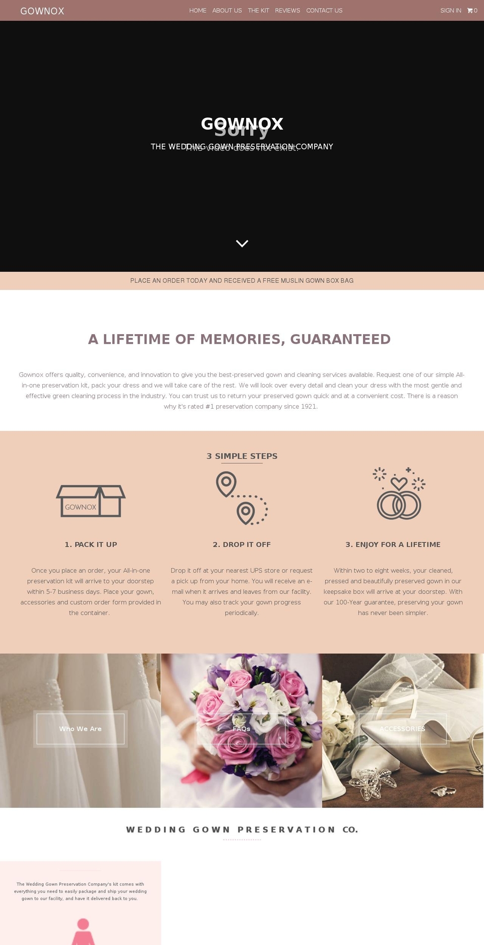 gownox.com shopify website screenshot