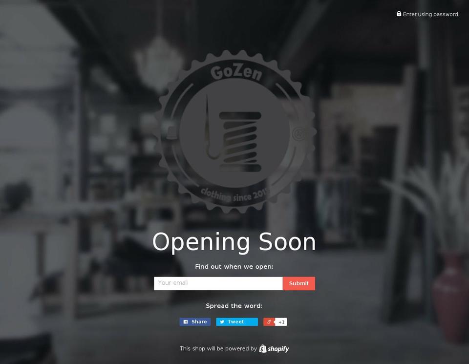 gozen.clothing shopify website screenshot