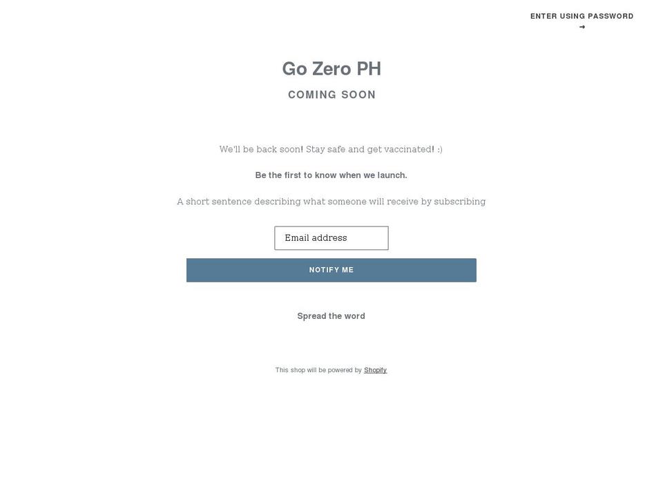 gozeroph.com — Shopify storefront screenshot