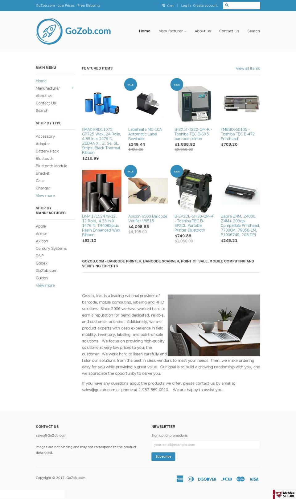 gozob.com shopify website screenshot