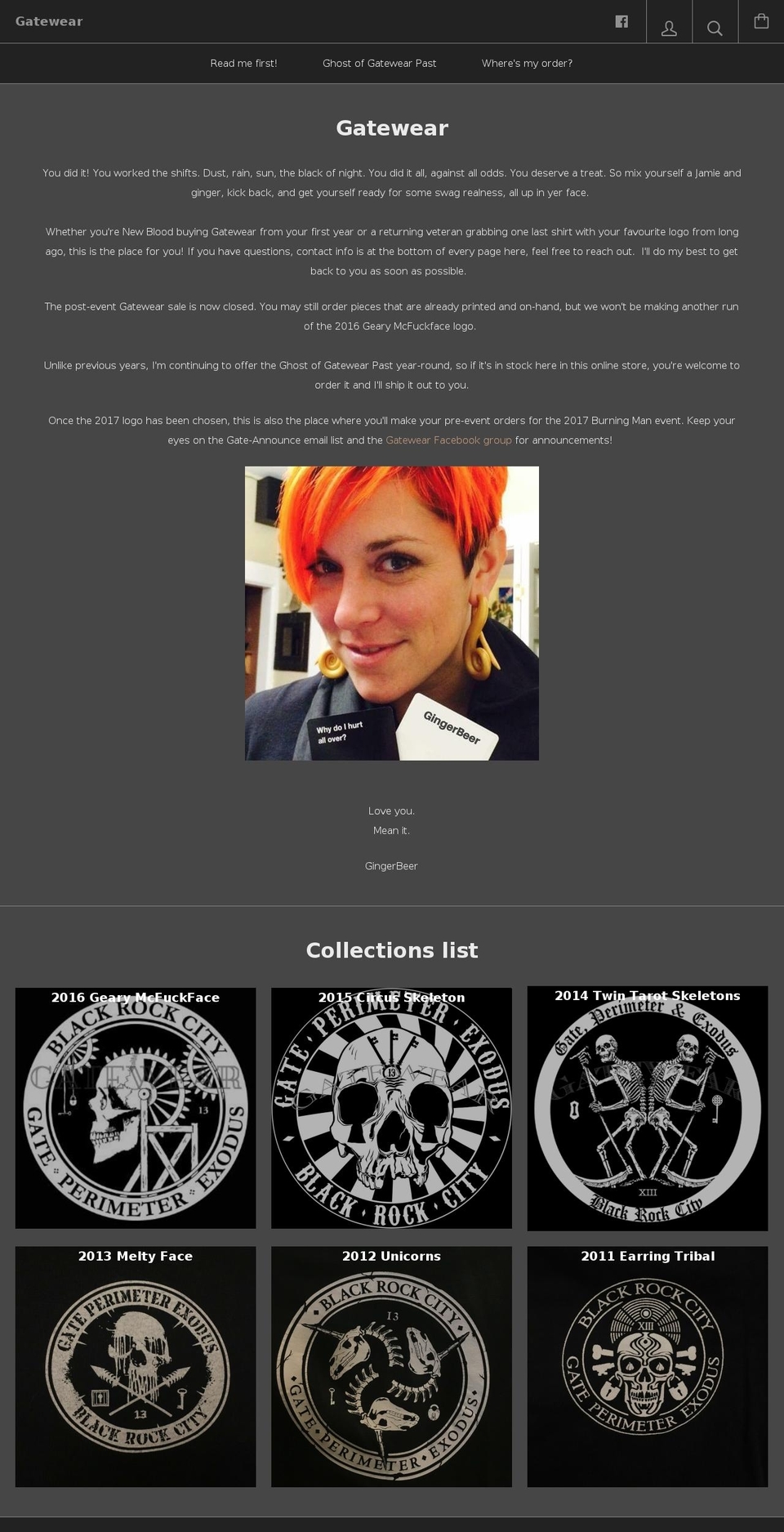 gpegatewear.com shopify website screenshot