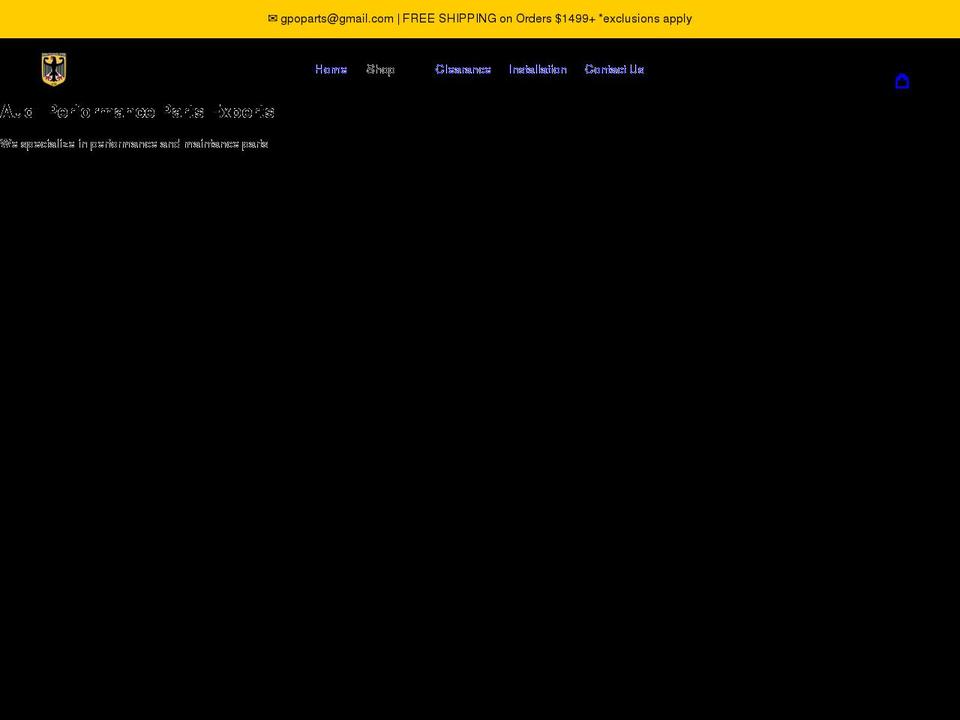 gpoparts.com shopify website screenshot