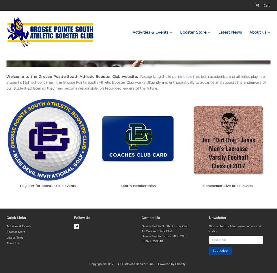gpsathleticboosters.com shopify website screenshot