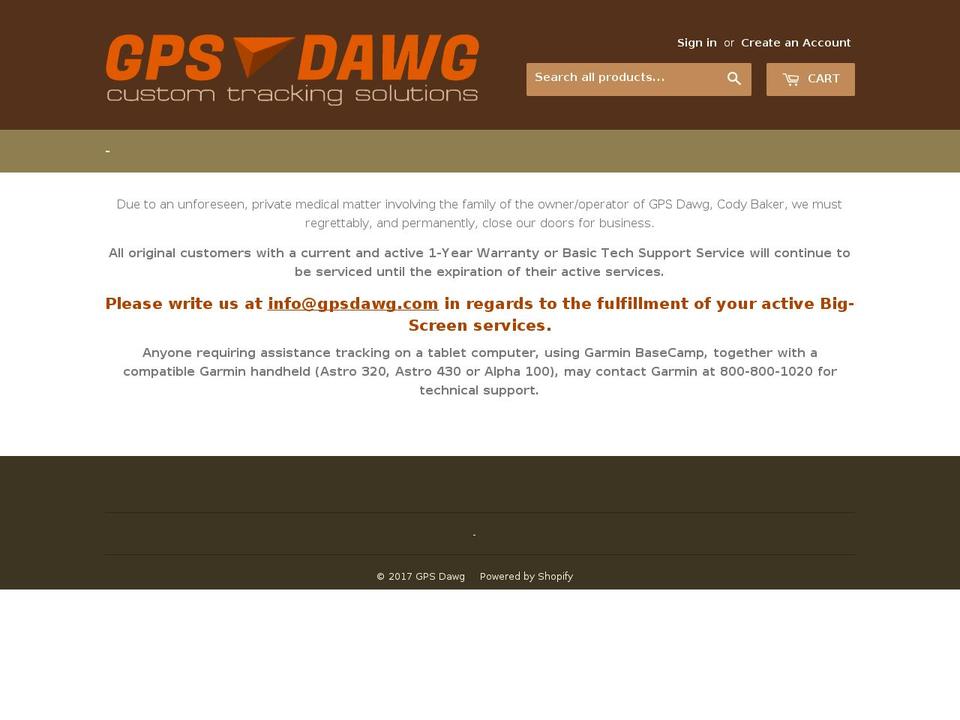 gpsdawg.com shopify website screenshot