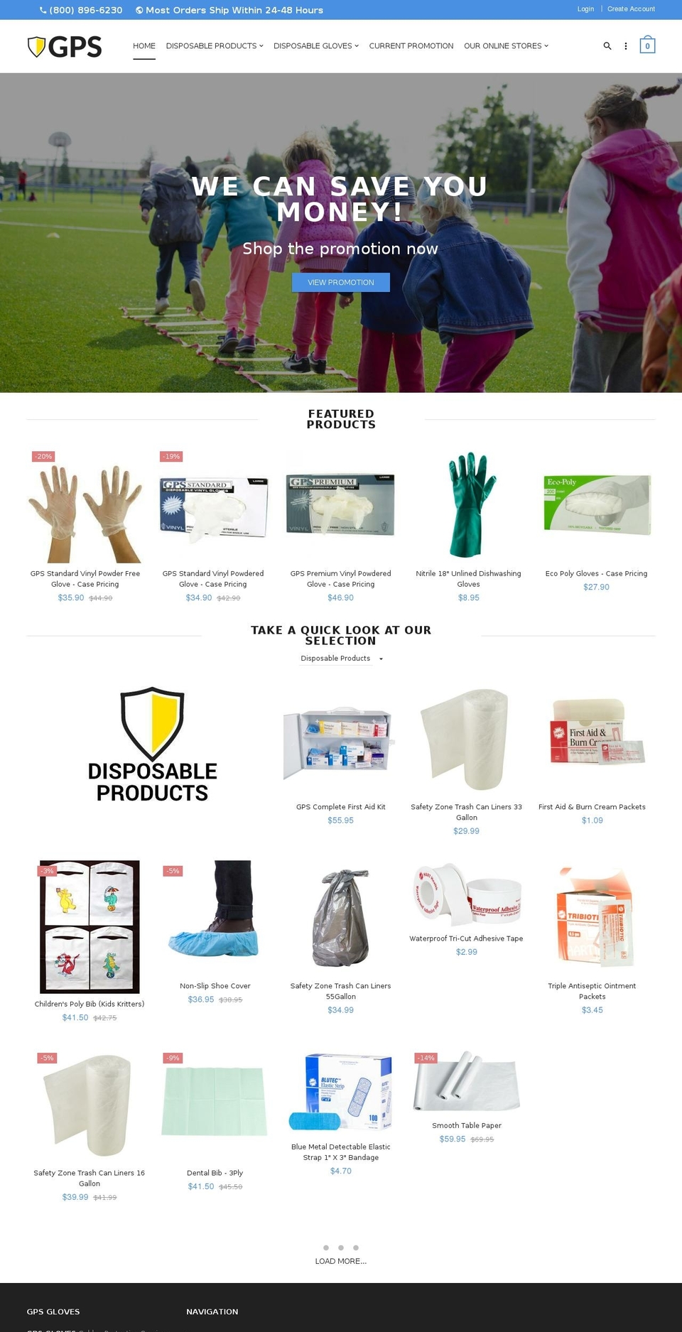 gpsgloves.com shopify website screenshot