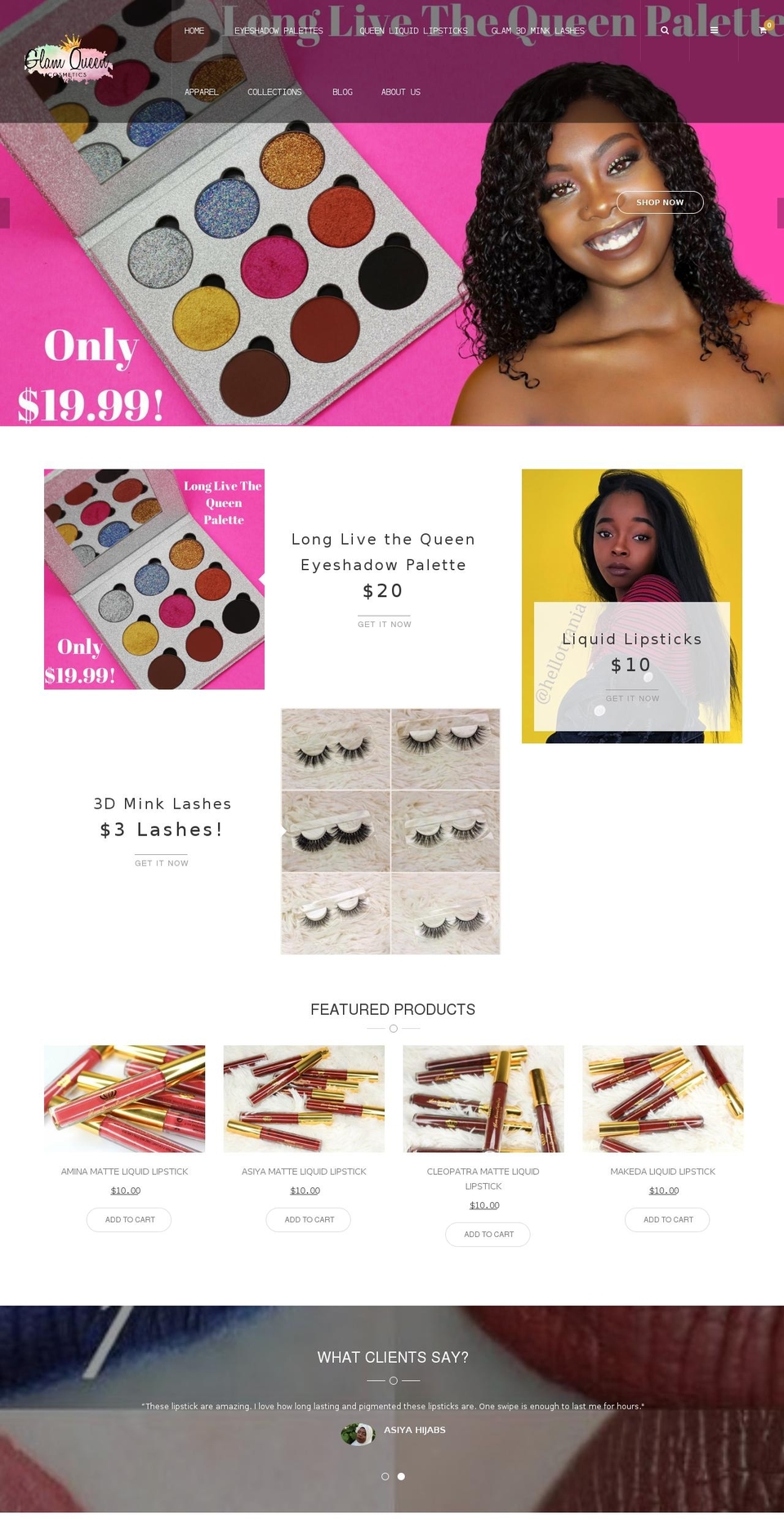 gqcosmetic.com — Shopify storefront screenshot