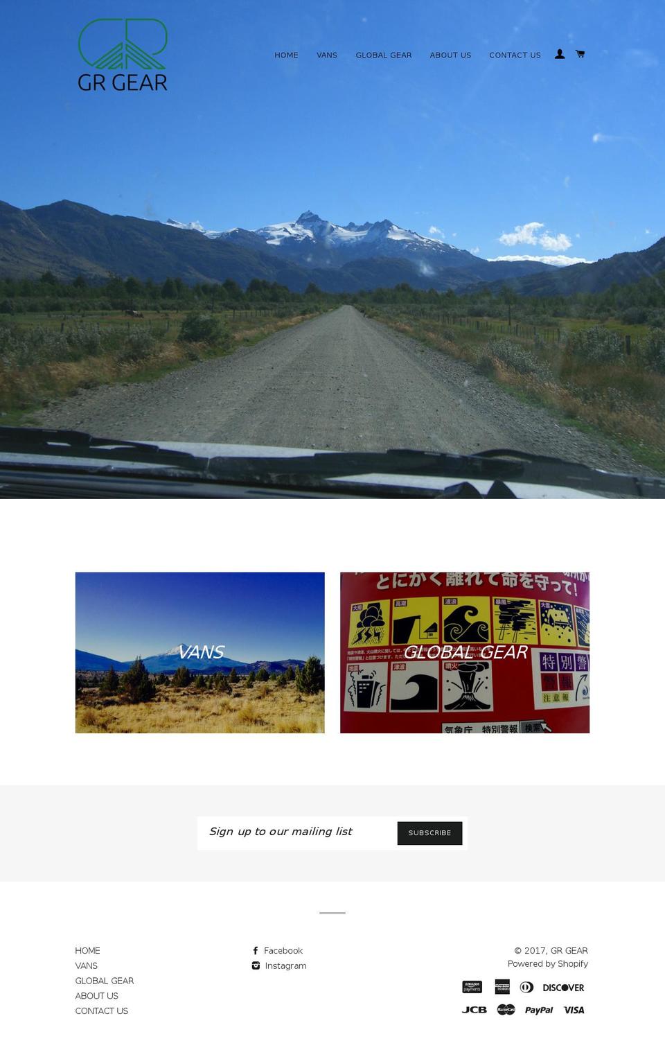 gr-gear.com shopify website screenshot