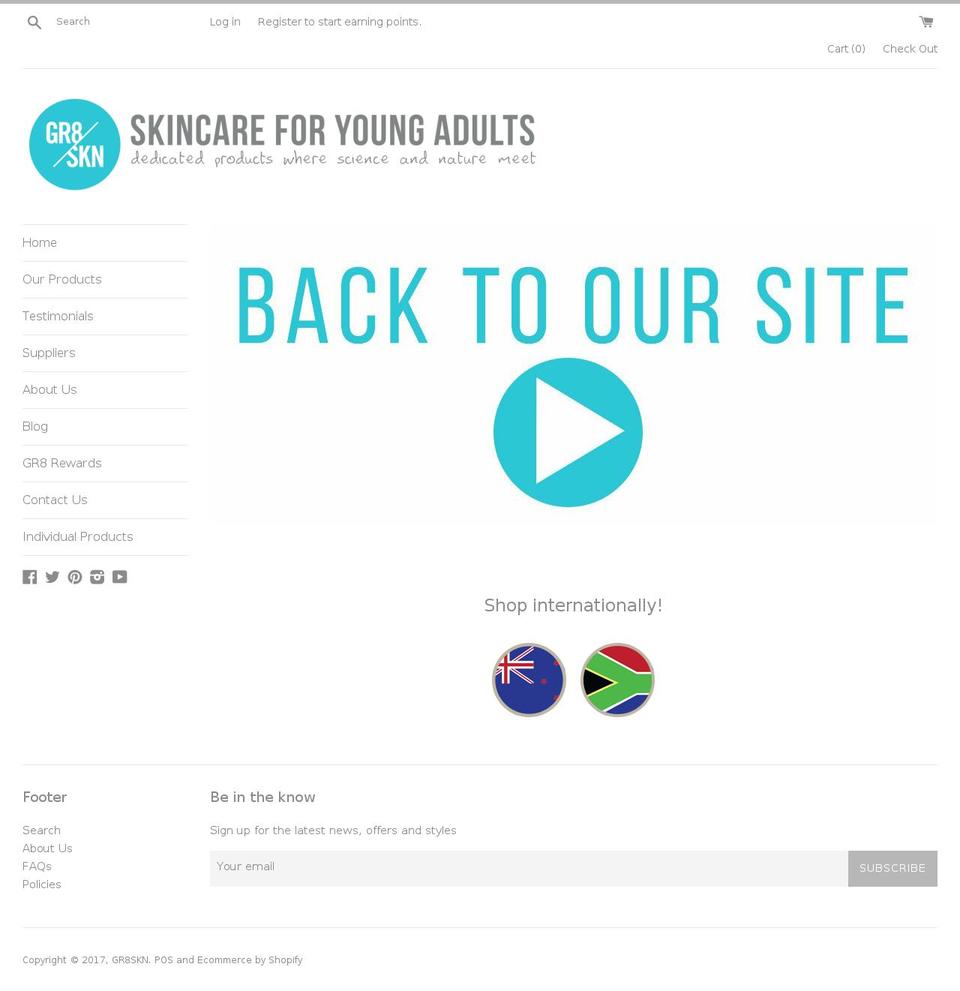 gr8skn.myshopify.com shopify website screenshot
