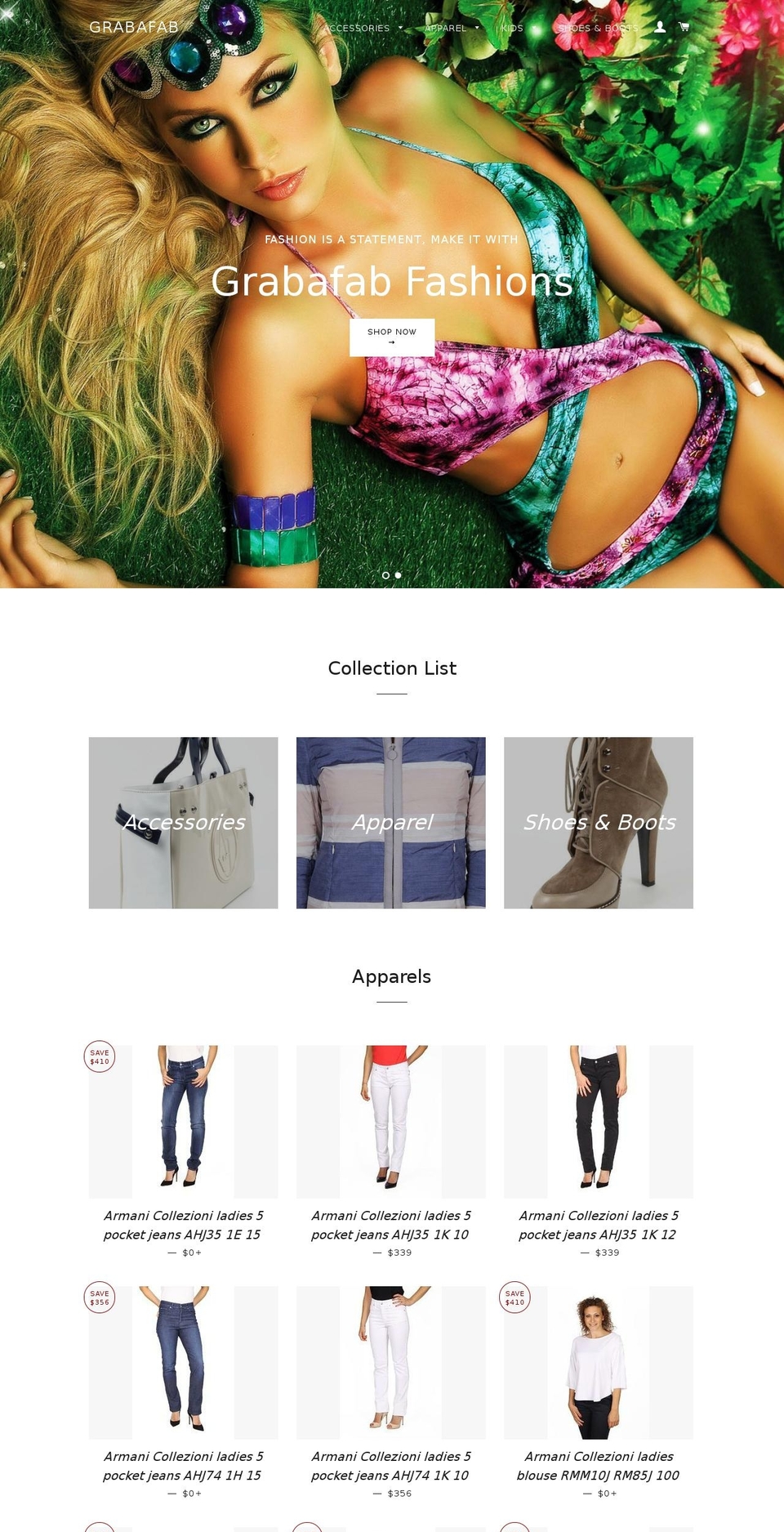 grabafab.com shopify website screenshot