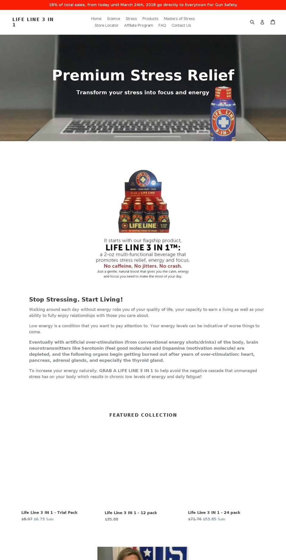 grabalifeline.com — Shopify storefront screenshot