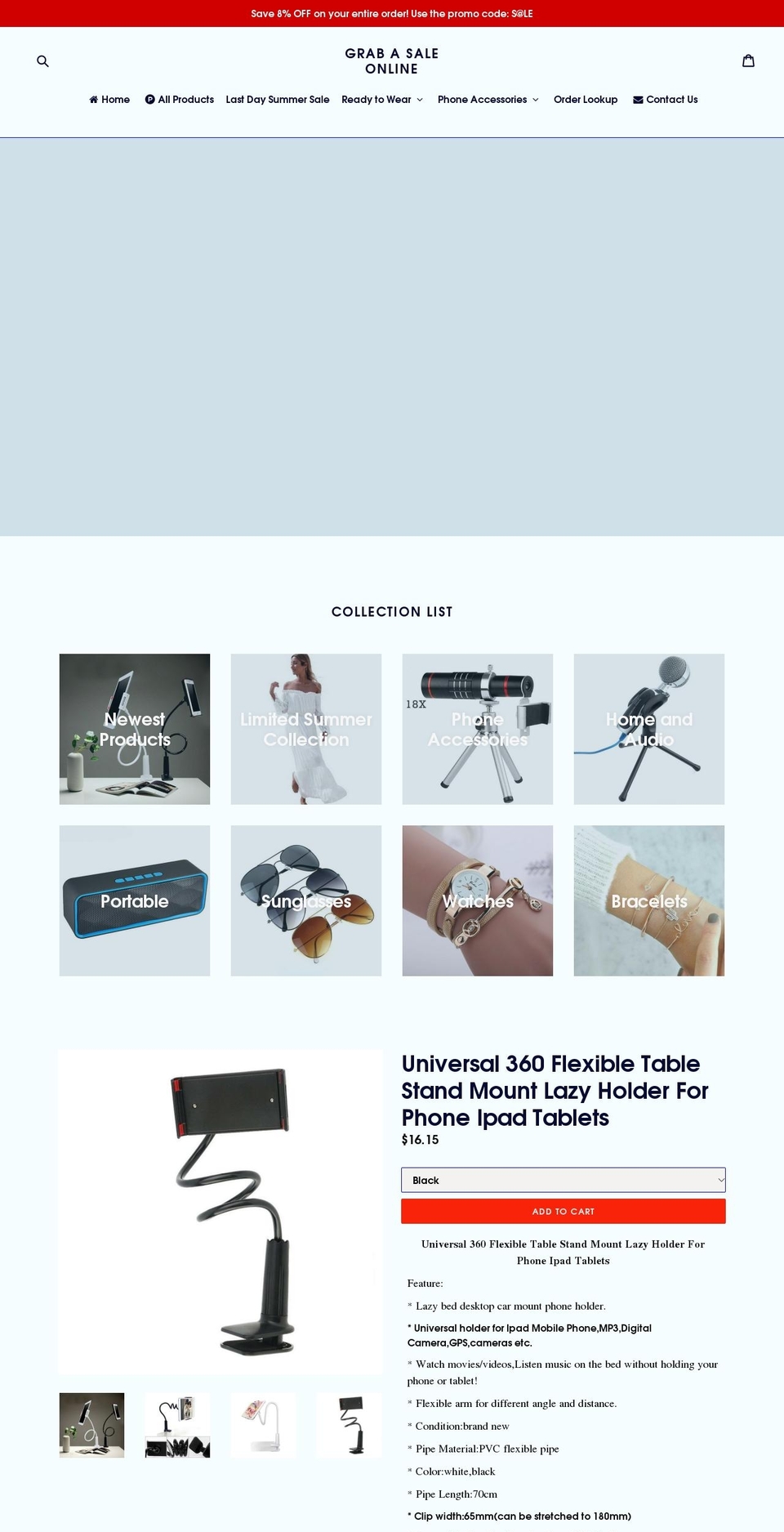 grabasaleonline.com — Shopify storefront screenshot