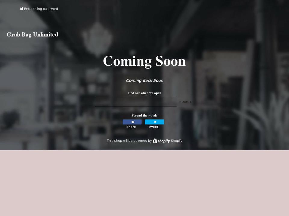 grabbagunlimited.com — Shopify storefront screenshot