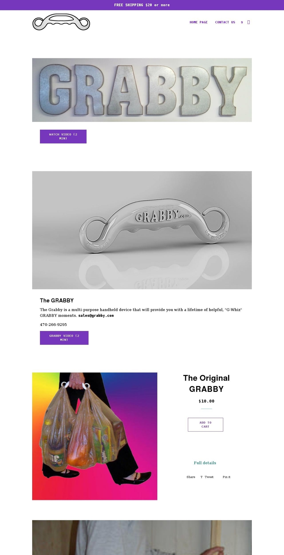 grabby.com shopify website screenshot