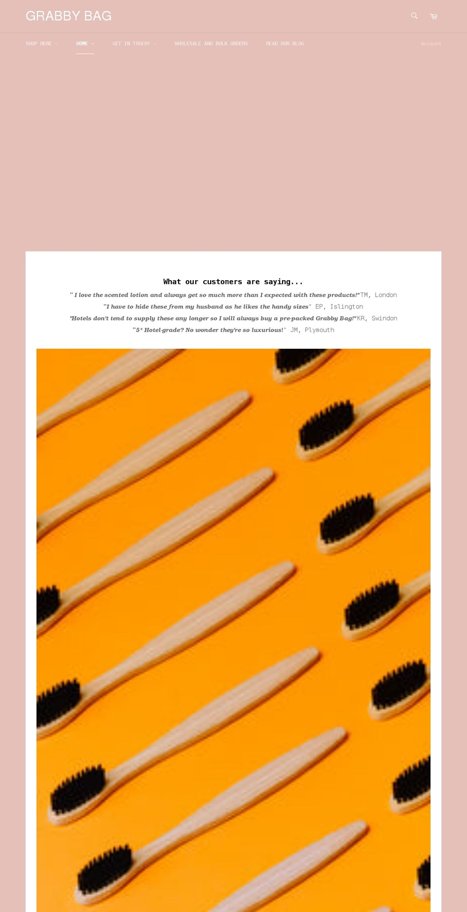 grabbybag.com shopify website screenshot