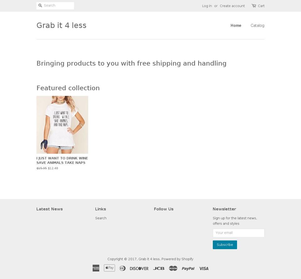 grabit4less.com shopify website screenshot