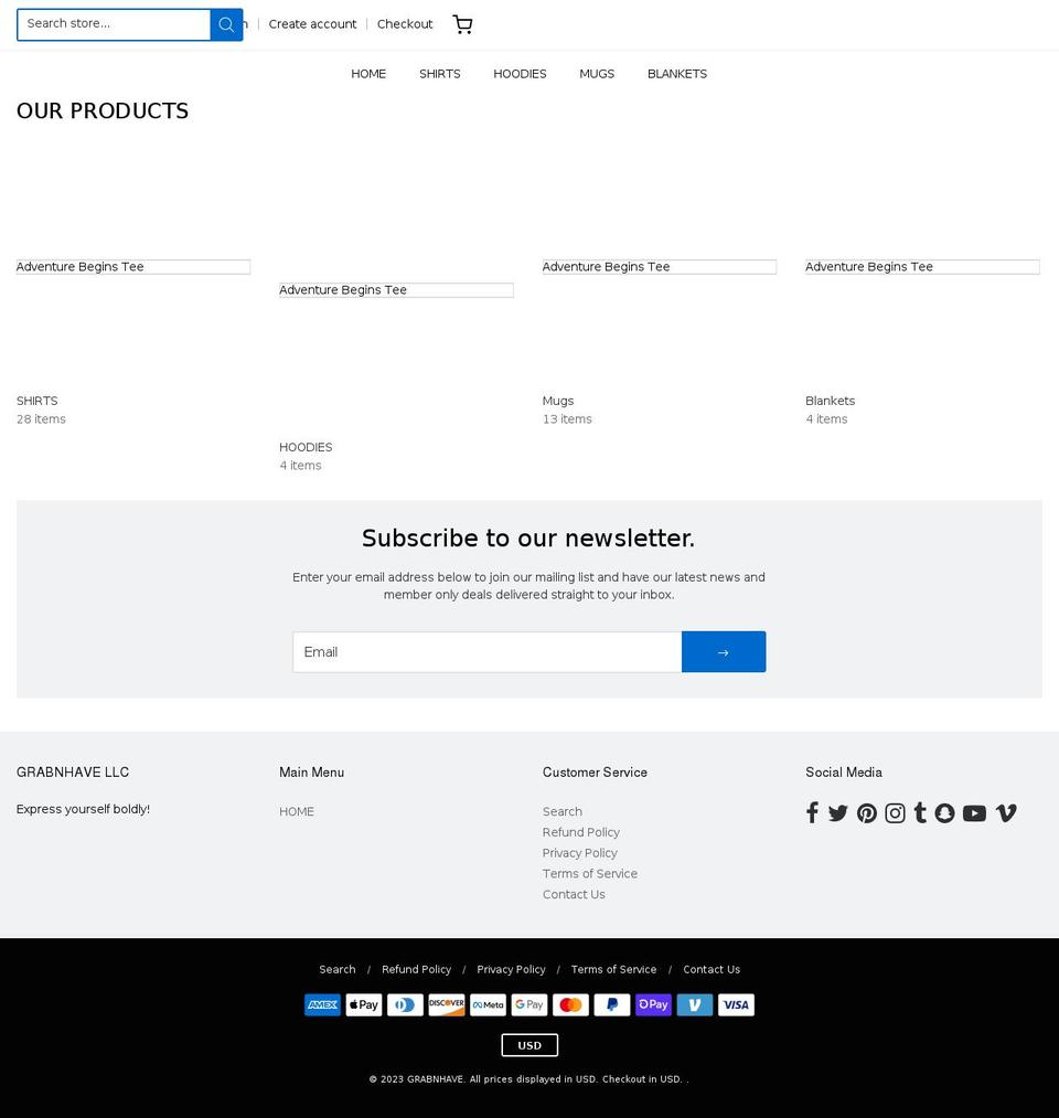 grabnhave.com — Shopify storefront screenshot