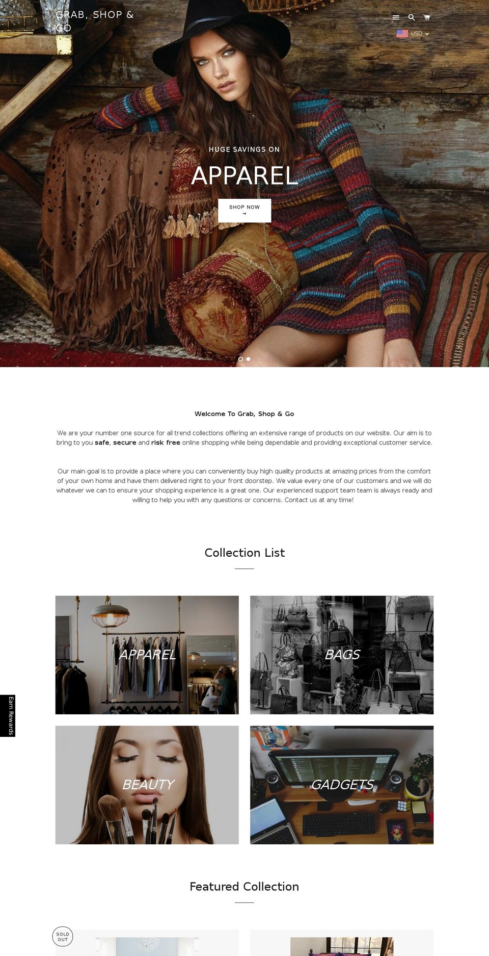 grabshopgo.com — Shopify storefront screenshot
