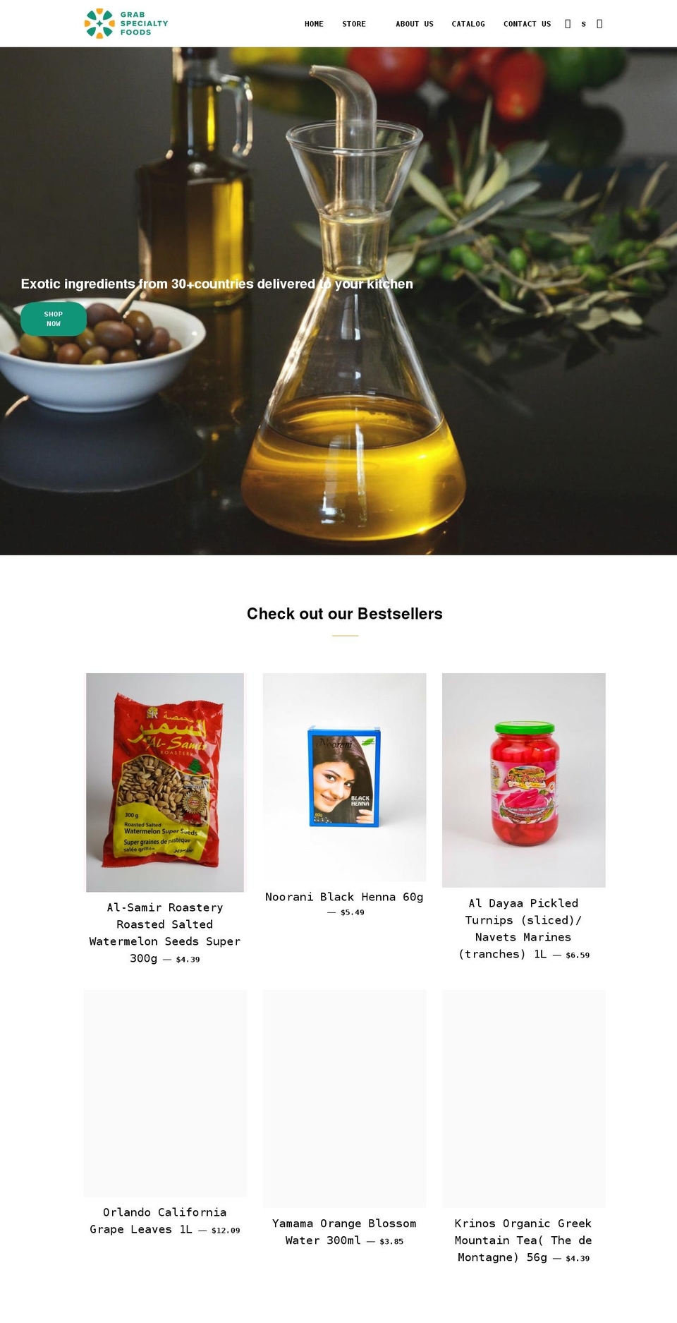 grabspecialtyfoods.com shopify website screenshot
