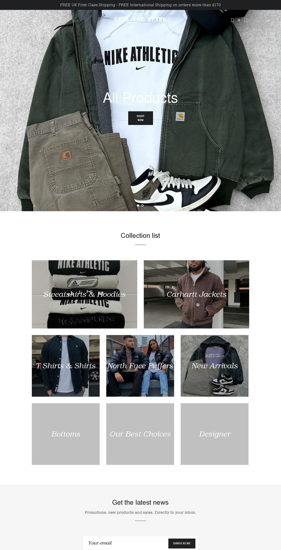 grabthebrand.co.uk shopify website screenshot