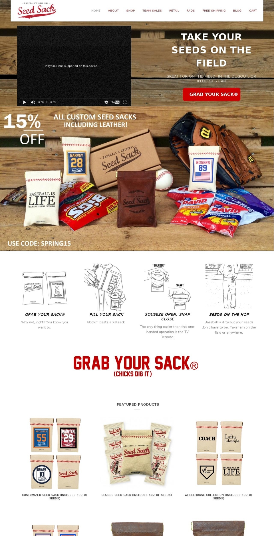 grabyoursack.com shopify website screenshot