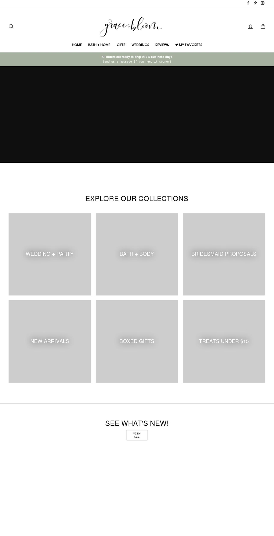 grace-and-bloom.com shopify website screenshot
