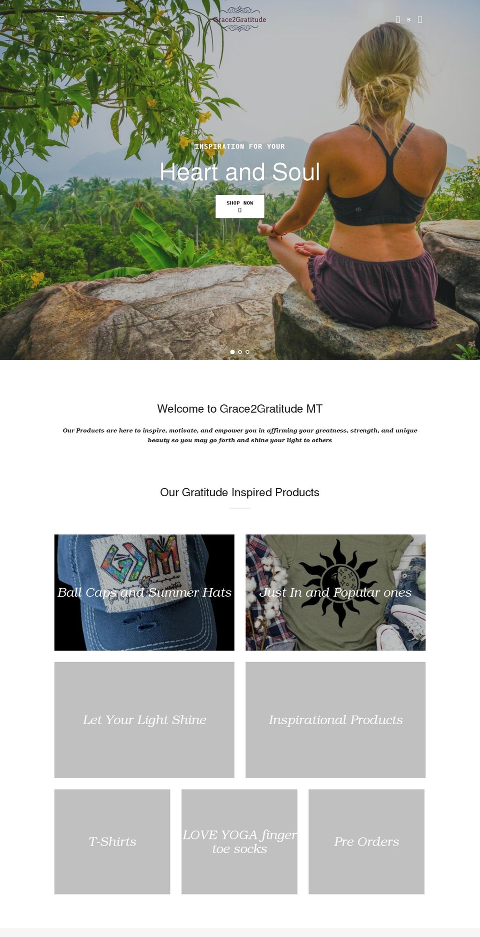 grace2gratitude.com shopify website screenshot