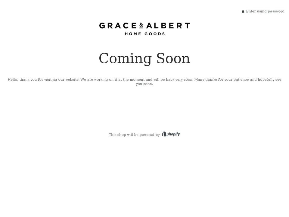 graceandalbert.co.uk shopify website screenshot