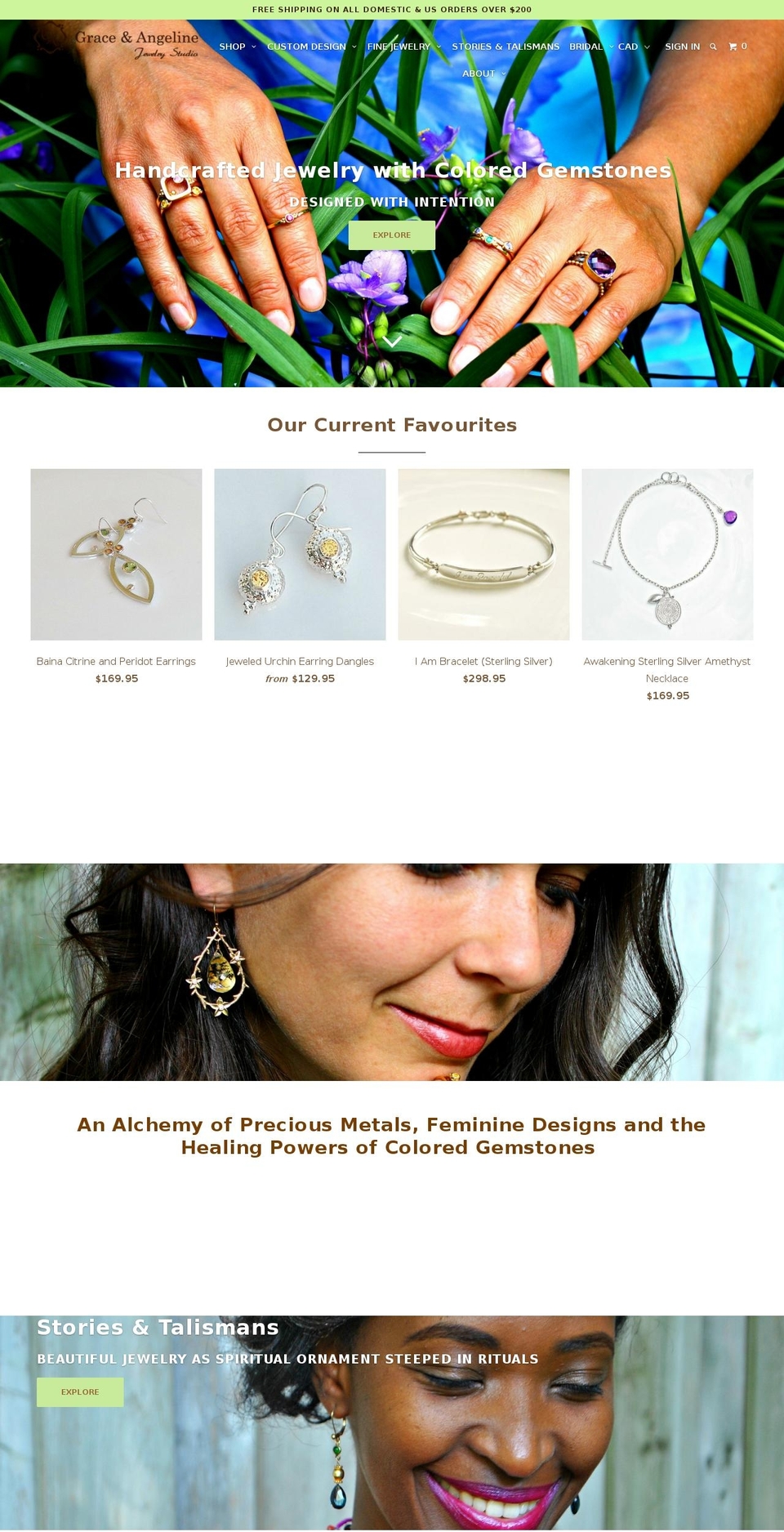 graceandangeline.com shopify website screenshot