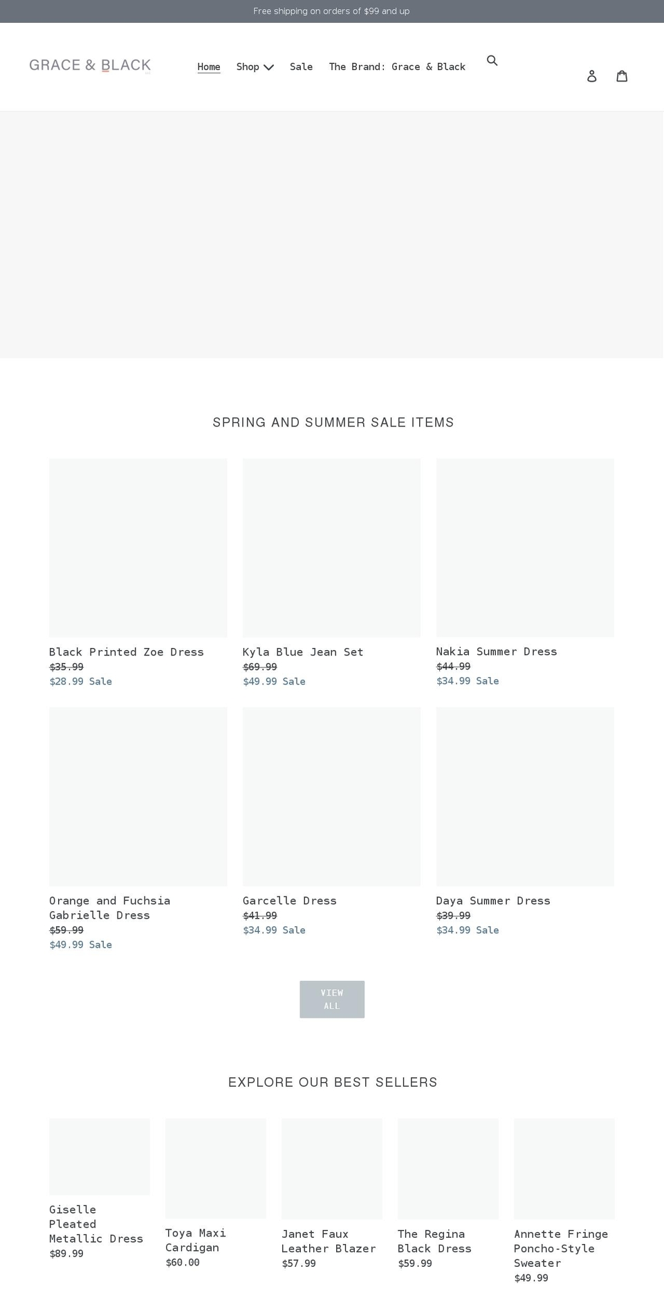 graceandblack.com shopify website screenshot