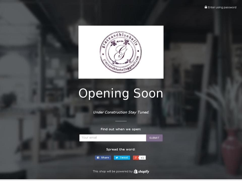 graceandbluebells.com shopify website screenshot