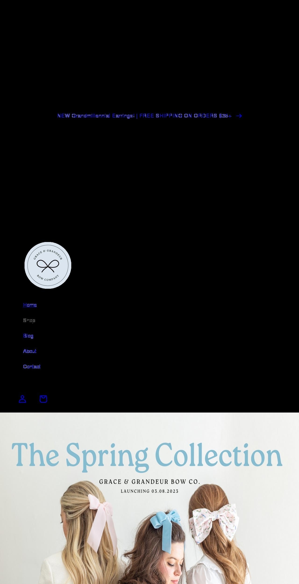 graceandgrandeur.com shopify website screenshot