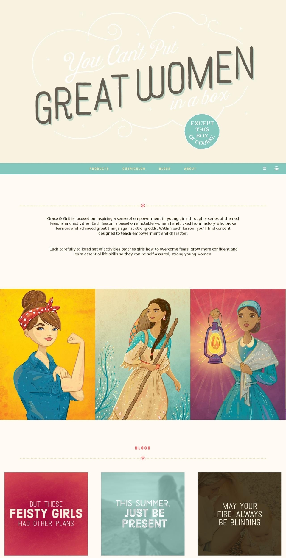 graceandgritbox.com shopify website screenshot
